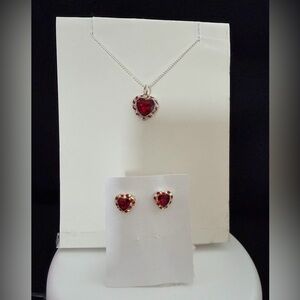 Sterling silver 925 Necklace and Earring & charm  Set